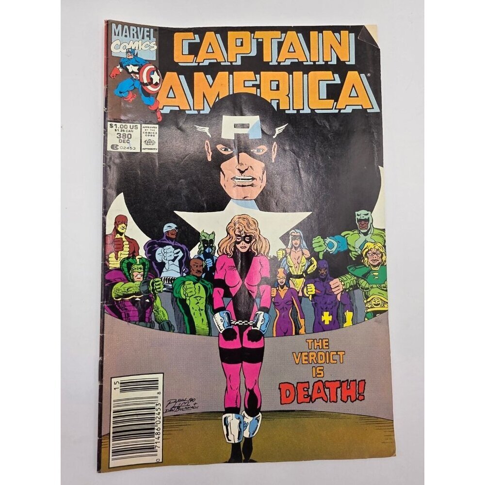 Captain America #380 Marvel Newsstand 1990 Mark Gruenwald Ron Lim